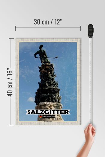 Panneau en bois villes Salzgitter Tour du Travail 30x40cm 4