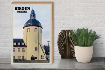 Panneau en bois villes Siegen Lower Castle Building 30x40cm 3