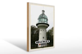 Panneau en bois Villes Solingen Light Tower Architecture 30x40cm 1