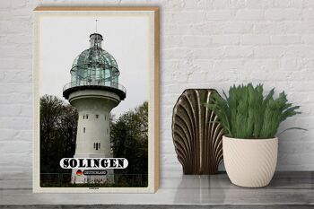 Panneau en bois Villes Solingen Light Tower Architecture 30x40cm 3