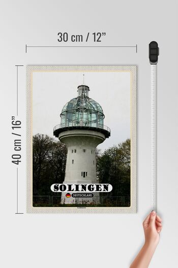 Panneau en bois Villes Solingen Light Tower Architecture 30x40cm 4
