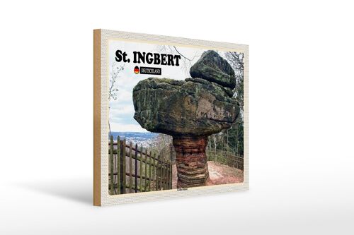 Holzschild Städte St. Ingbert Großer Stiefel Trip 40x30cm