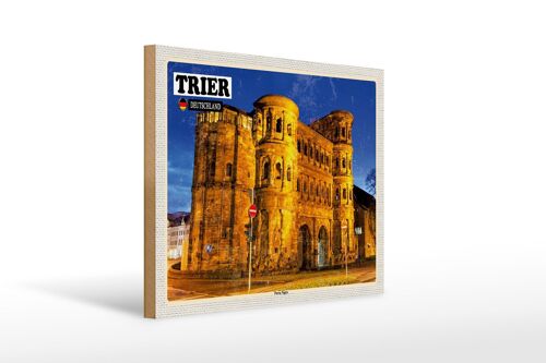 Holzschild Städte Trier Porta Nigra Altstadt 40x30cm