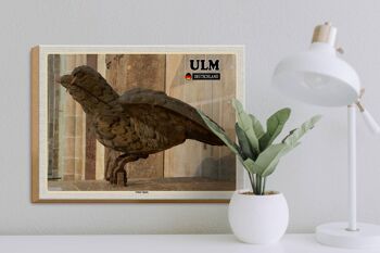 Panneau en bois villes Ulm Ulmer Sparrow sculpture 40x30cm 3