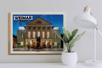 Panneau en bois villes Théâtre national de Weimar Moyen Âge 40x30cm 3