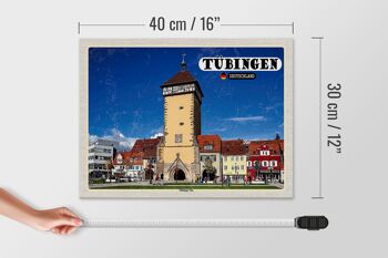 Panneau en bois villes Tübingen Tübingen Gate Center 40x30cm 4