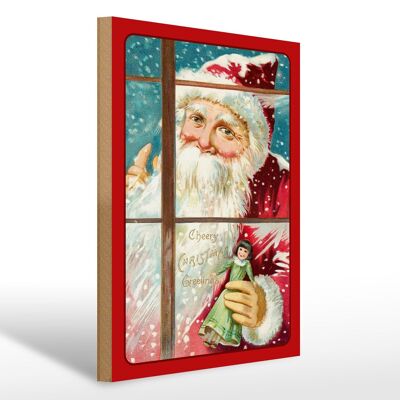 Cartello in legno Regali di Babbo Natale Natale 30x40cm