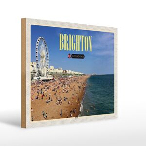 Panneau en bois villes Royaume-Uni Brighton Beach 40x30cm