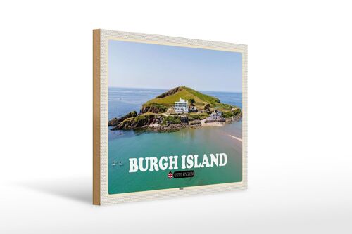 Holzschild Städte Burgh Island United Kingdom 40x30cm