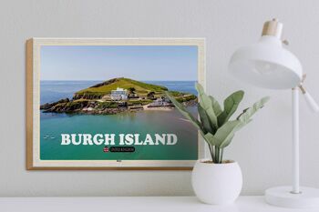 Panneau en bois villes Burgh Island Royaume-Uni 40x30cm 3