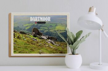 Panneau en bois villes Dartmoor Hills Royaume-Uni Angleterre 40x30cm 3