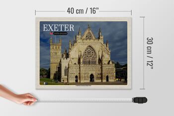 Panneau en bois villes Exeter Cathédrale Église Saint Pierre 40x30cm 4