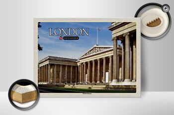 Panneau en bois villes British Museum Londres Angleterre 40x30cm 2