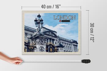 Panneau en bois villes Londres Angleterre Buckingham Palace 40x30cm 4