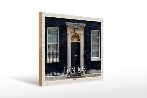 Holzschild Städte England UK Downing Street 10 40x30cm
