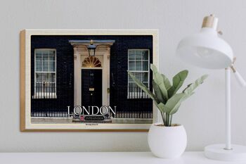 Panneau en bois villes Angleterre Royaume-Uni Downing Street 10 40x30cm 3