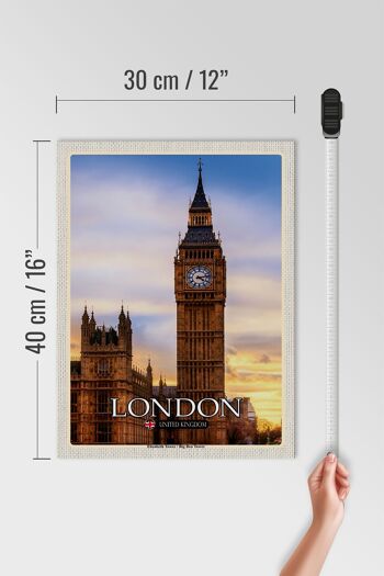 Panneau en bois villes Londres Elizabeth Tower Big Ben 30x40cm 4
