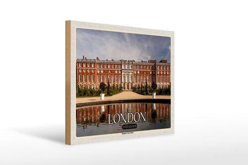 Holzschild Städte Hampton Court Palace London 40x30cm