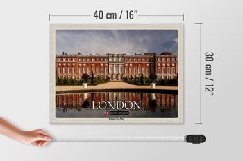Panneau en bois villes Hampton Court Palace Londres 40x30cm 4