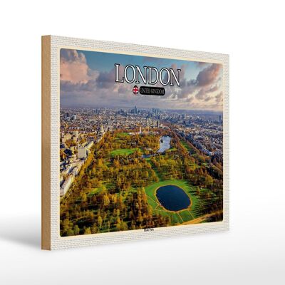 Cartel de madera ciudades Londres Inglaterra Hyde Park 40x30cm regalo