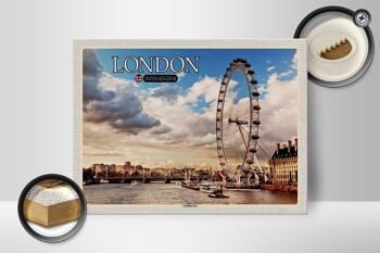 Panneau en bois villes Royaume-Uni Angleterre London Eye 40x30cm 2