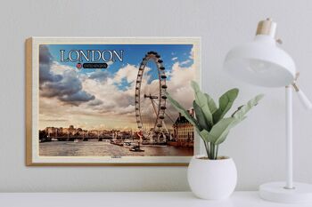 Panneau en bois villes Royaume-Uni Angleterre London Eye 40x30cm 3