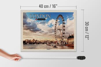 Panneau en bois villes Royaume-Uni Angleterre London Eye 40x30cm 4