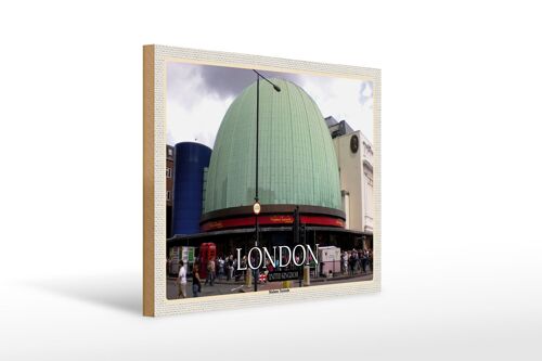 Holzschild Städte London England Madame Tussauds 40x30cm