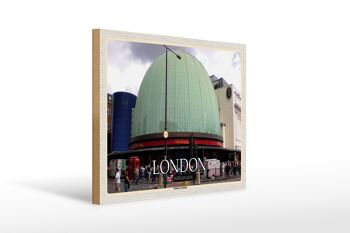 Panneau en bois villes Londres Angleterre Madame Tussauds 40x30cm 1