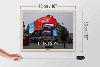 Panneau en bois villes Londres Piccadilly Circus UK Angleterre 40x30cm 4