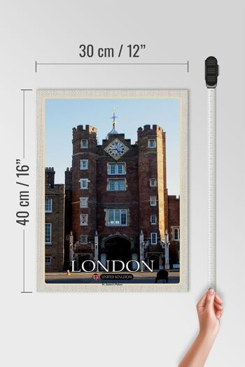 Panneau en bois villes Londres St. Palais de James Royaume-Uni 30x40cm 4