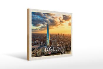 Panneau en bois villes The Shard Londres Angleterre Royaume-Uni 40x30cm 1