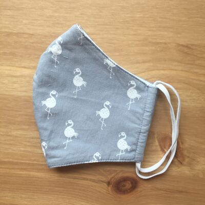 Masque en tissu gris avec flamino