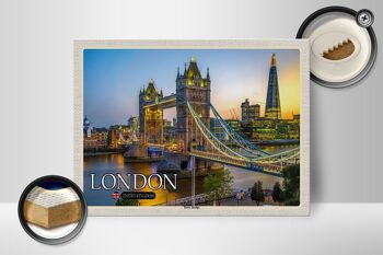 Panneau en bois villes Tower Bridge Londres Royaume-Uni Angleterre 40x30cm 2