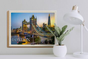 Panneau en bois villes Tower Bridge Londres Royaume-Uni Angleterre 40x30cm 3