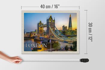 Panneau en bois villes Tower Bridge Londres Royaume-Uni Angleterre 40x30cm 4