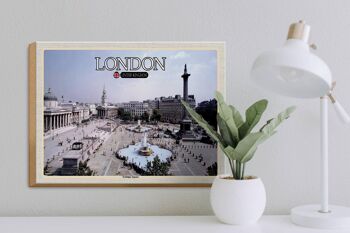 Panneau en bois villes Trafalgar Square Londres UK 40x30cm 3