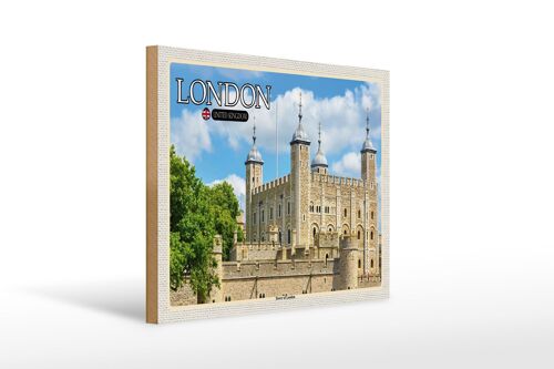 Holzschild Städte Tower of London United Kingdom 40x30cm