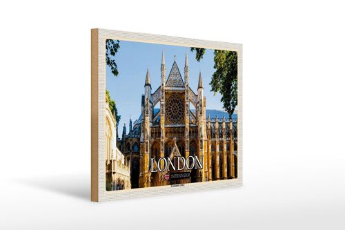 Holzschild Städte Westminster Abbey London UK 40x30cm