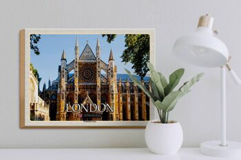 Panneau en bois villes Westminster Abbey Londres UK 40x30cm 3