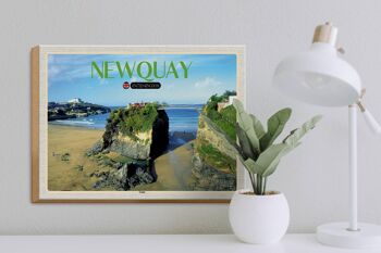 Panneau en bois villes Newquay Coast Royaume-Uni 40x30cm 3