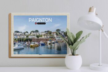 Panneau en bois villes Paignton Harbour UK Angleterre 40x30cm 3