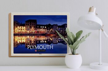 Panneau en bois villes Plymouth Harbour Angleterre Royaume-Uni 40x30cm 3