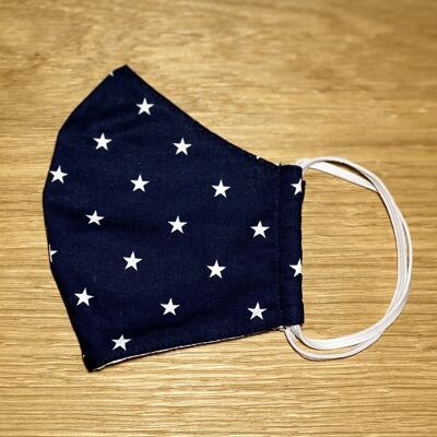 Children's blue cloth mask with stars