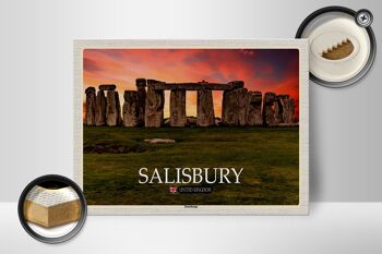 Panneau en bois villes Salisbury Stonchenge Angleterre Royaume-Uni 40x30cm 2
