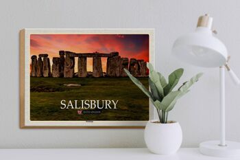 Panneau en bois villes Salisbury Stonchenge Angleterre Royaume-Uni 40x30cm 3