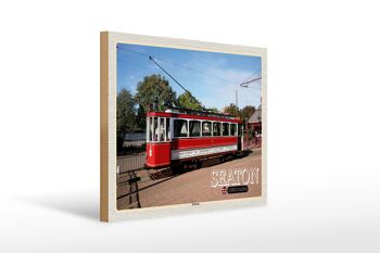 Panneau en bois villes Seaton Tramway UK Angleterre 40x30cm 1