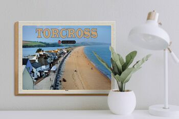 Panneau en bois villes Torcross Beach Angleterre Royaume-Uni 40x30cm 3