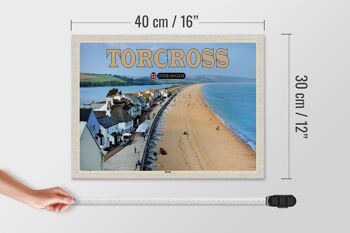 Panneau en bois villes Torcross Beach Angleterre Royaume-Uni 40x30cm 4