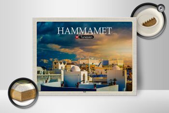 Panneau en bois voyage Hammamet Tunisie vacances soleil 40x30cm 2